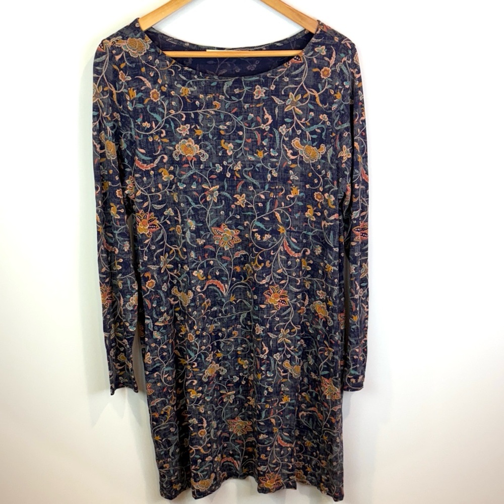 Peruvian Connection Floral Long Sleeve Dress size L
